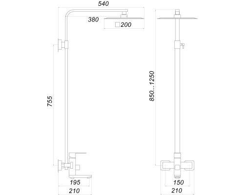 Душова система Globus Lux Kubus SKU-SH-200