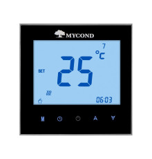 Термостат квадратний сенсорний чорний LCD 2 канали AC220V Wi-Fi /MС-TRF-B2F-B-4 MYCOND/