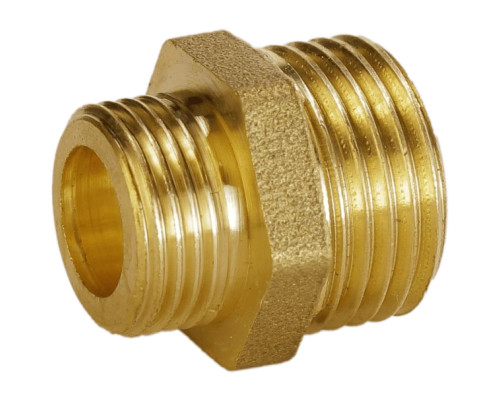 Ніпель редукційний 1/2″х3/8″ЗЗ латунний А0542А