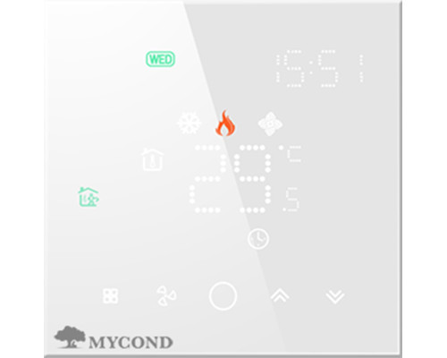 Термостат квадратний сенсорний білий LED 1 канал AC220V Wi-Fi /MC-FB-W-WF MYCOND/