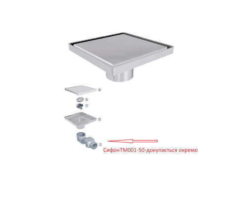Трап душовий TILLO TM131-15 15х15см