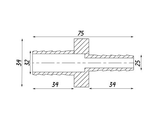 Трубка пряма редукційна 32х25мм нікельована А05321А(нк)