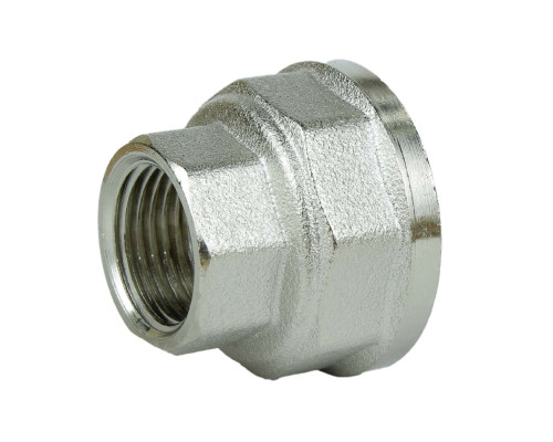 Муфта редукційна 3/4″х1/2″ВВ нікельована восьмигранна А0342А(нк)