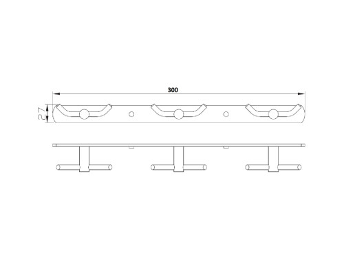 Планка з гачками подвійними 3х2 Globus Lux RM 1503-3
