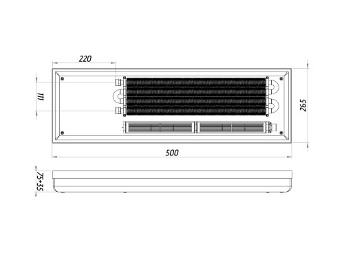Конвектор  ТС70-500/265-Turbo-4bl (без решітки)