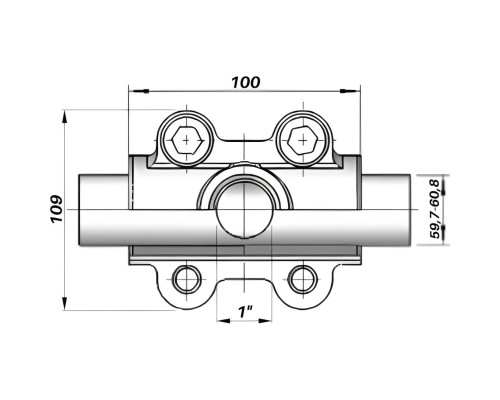Врізка в трубу з внутрішньою різьбою DN50(59,7-60,8 мм) х 1″ OBD AGAflex