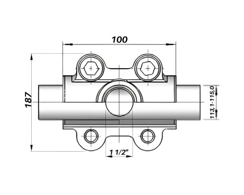 Врізка в трубу з внутрішньою різьбою DN100(113,1-115,0 мм) х 1 1/2″ OBD AGAflex