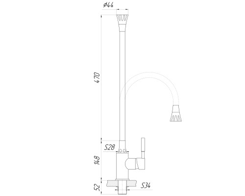 Змішувач для кухні Globus Lux Lazer GLLR-0203SA-GP-B01