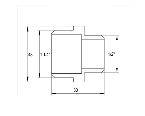 Ніпель редукційний 1 1/4″х 1/2″ЗЗ нікельований А0514А(нк)