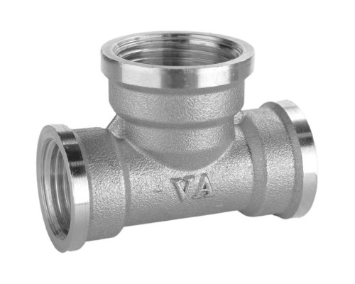 Трійник редукційний 1/2″х3/4″х1/2″ВВВ нікельований А0217А(нк)
