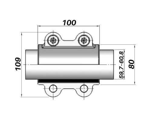 Ремонтний хомут DN50(59,7–60,8 мм) OBA AGAflex