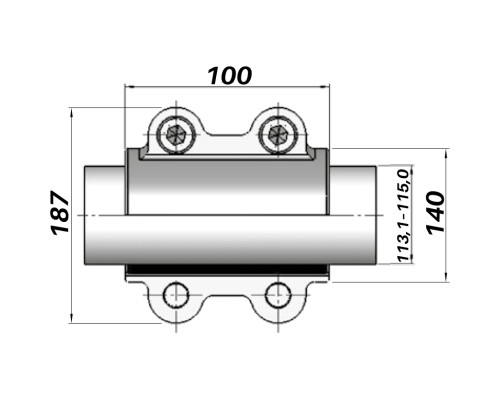 Ремонтний хомут DN100(113,1–115,0 мм) OBA AGAflex