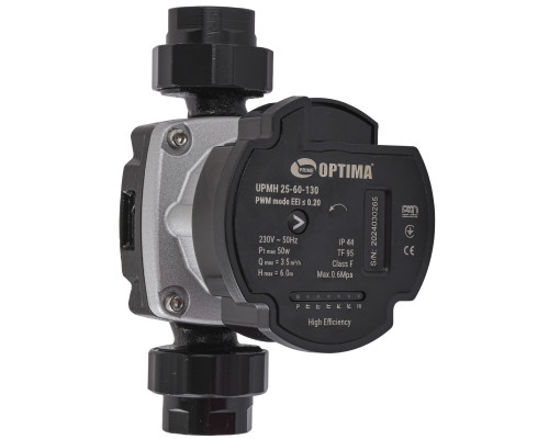 Насос циркуляційний енергоощадний  Optima PRIME UPMH 25-60AUTO 130мм + гайки