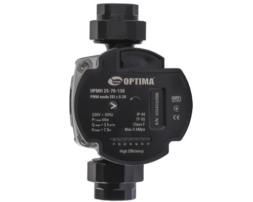 Насос циркуляційний енергоощадний  Optima PRIME UPMH 25-70AUTO 130мм + гайки