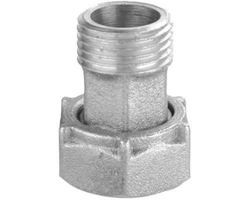 Штуцер для побутової техніки нікельований 1/2″ВР х 3/8″ЗР без резинової прокладки Б2705КА(нк)
