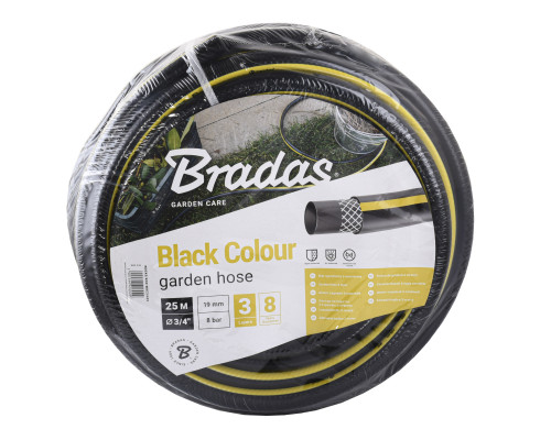 Шланг для поливу BLACK COLOUR 3/4″ 25м, Bradas Польща чорний WBC3/425