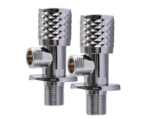 !!Набір кранів кутових кераміка PROFESSIONAL EXCLUSIVE 1/2″X1/2″ 9999 CHROME (1уп.)