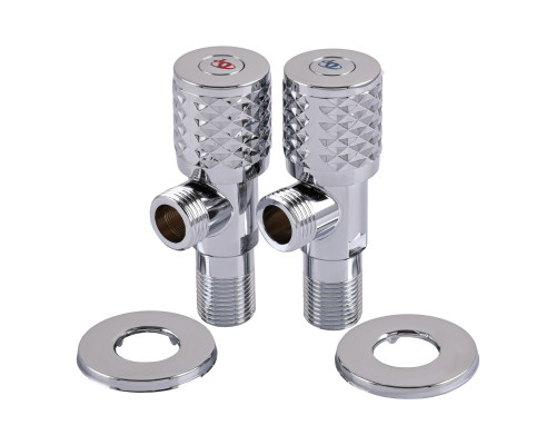 !!Набір кранів кутових кераміка PROFESSIONAL EXCLUSIVE 1/2″X1/2″ 9999 CHROME (1уп.)