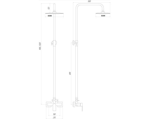 Душова система TOPAZ CAPRI TCA 15702-H37  комплект Н-130см