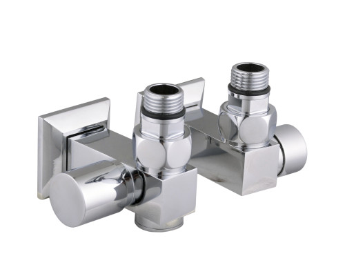 Набір Кран вентильний кутовий з американкою SOLOMON LUX 1/2″CUBE CHROM 8888_ТЕН (1уп.)