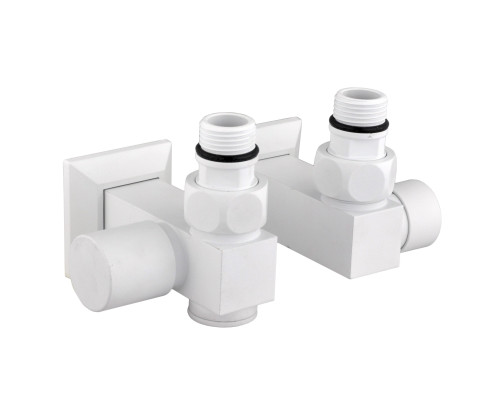 Набір Кран вентильний кутовий з американкою SOLOMON LUX 1/2″CUBE WHITE 8888_ТЕН (1уп)
