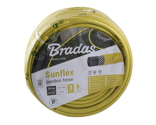 Шланг для поливу  SUNFLEX   1/2″ - 50м Bradas Польща жовтий WMS1/250