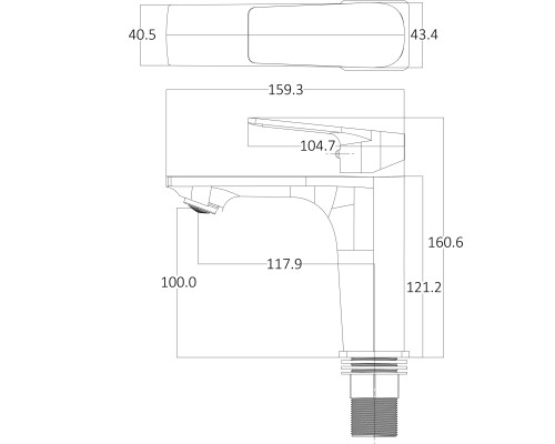 Змішувач для умивальника Globus Lux BONN GLB-0401