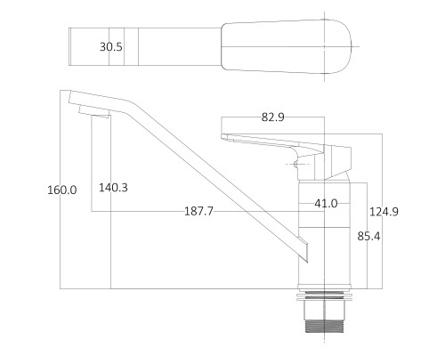 Змішувач для кухні Globus Lux BONN GLB-0203Q