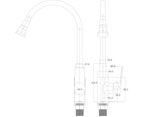 Змішувач для кухні Globus Lux BONN GLB-0203SA-BB-B01
