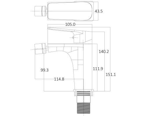 Змішувач для біде Globus Lux BONN GLB-0106