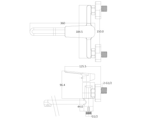 Змішувач для ванної Globus Lux BONN GLB-0208