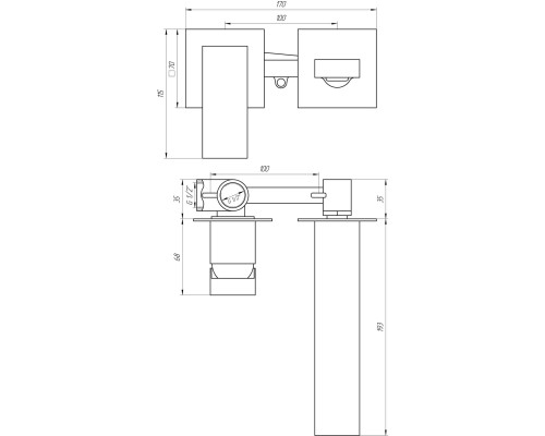 Змішувач для умивальника TOPAZ LEXI TL 21235-H57A-W