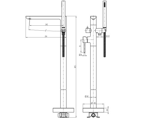Змішувач для ванни TOPAZ LOFT TLF 32113-H39-C