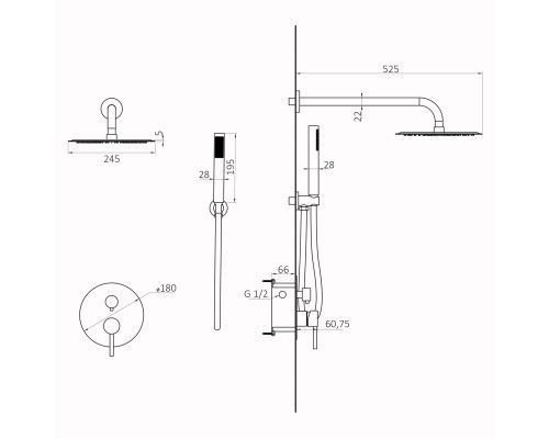 Душова система Globus Lux LAZER Pro GLPR-205-00-SMART