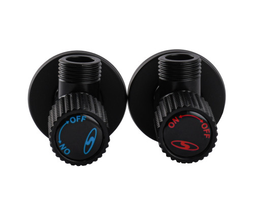 !!Набір кранів кутових кераміка SOLOMON EXCLUSIVE 1/2″X1/2″ 9889 BB (BLACK/BLACK) (комплект2шт.)