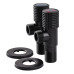 !!Набір кранів кутових кераміка SOLOMON EXCLUSIVE 1/2″X1/2″ 9889 BB (BLACK/BLACK) (комплект2шт.)