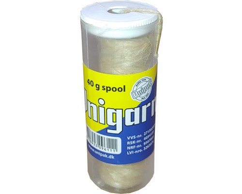 Пакля, льон сантехнічний Unigarn  40g UNIPAK (катушка в тубусі)