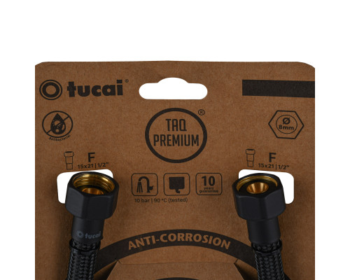 Шланг водяний TUCAI TAQ PREMIUM GRIF 1/2″x1/2″ BВ 0,4м.АНТИКОР. ACB HG-1212-400  (Чорний Мат) 209969