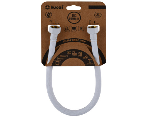 Шланг водяний TUCAI TAQ PREMIUM GRIF 1/2″x1/2″ BВ 0,3м.АНТИКОР. ACB HG-1212-300  (Білий Мат) 209971