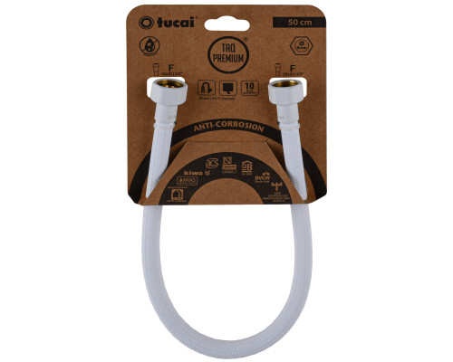 Шланг водяний TUCAI TAQ PREMIUM GRIF 1/2″x1/2″ BВ 0,5м.АНТИКОР. ACB HG-1212-500  (Білий Мат) 209973