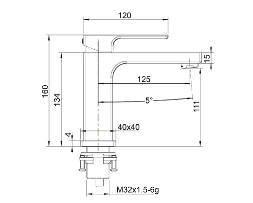 Змішувач для умивальника Globus Lux PIANO GLPN-0401