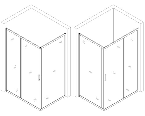 Душова кабіна прямокутна без піддона NISA N120GB BRAVO (1уп.)