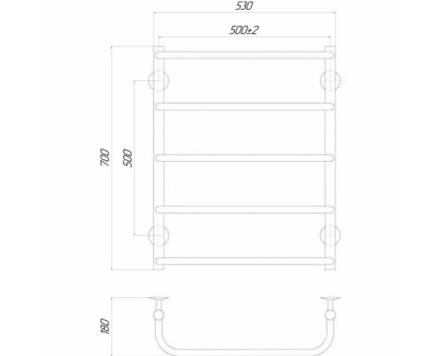 Рушникосушарка UNIO LS ЕU 700-500-5 Драбинка Скоба електро