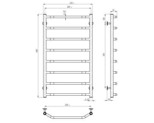 Рушникосушарка UNIO LS ЕU 900-500-8  Драбинка Скоба електро