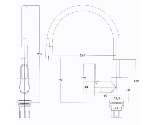 Змішувач для кухні Globus Lux Dolly GLD-0203LR-BL