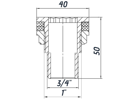 Врізання в бак 3/4″З нікельоване посилене NO304R OPTIMUM