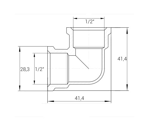 Кутник 1/2″ВВ нікельований NL331S OPTIMUM