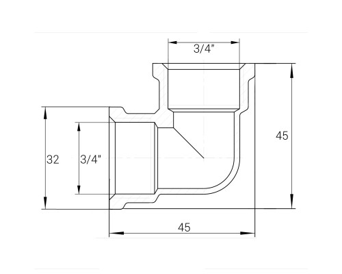 Кутник 3/4″ВВ нікельований NL441S OPTIMUM
