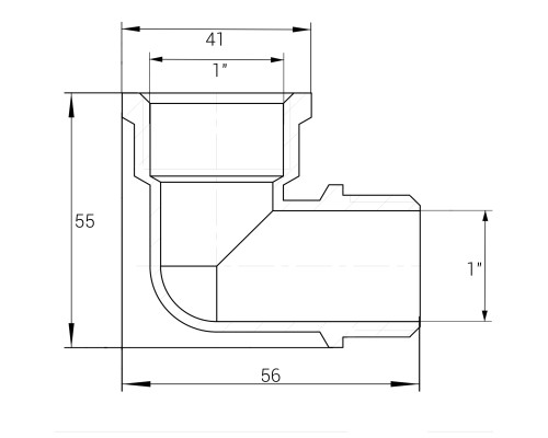 Кутник 1″ВЗ нікельований NL553S OPTIMUM