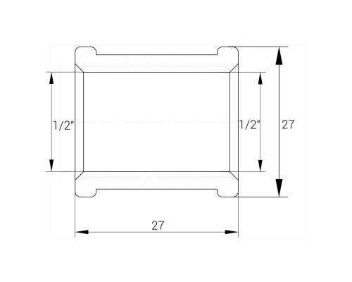 Муфта 1/2″ВВ нікельована NM331L OPTIMUM